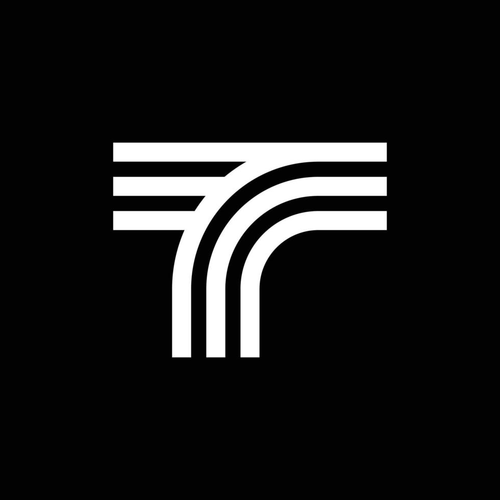 diseño moderno del logotipo del monograma de la letra t vector