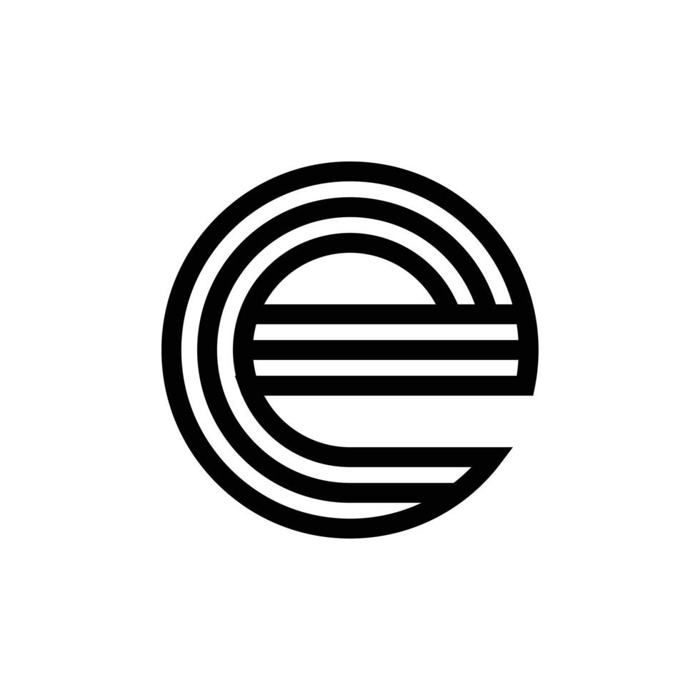 modern letter e monogram logo design vector