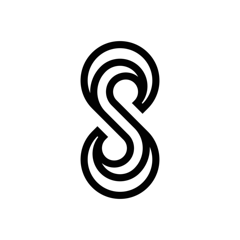 diseño moderno del logotipo del monograma de la letra s vector