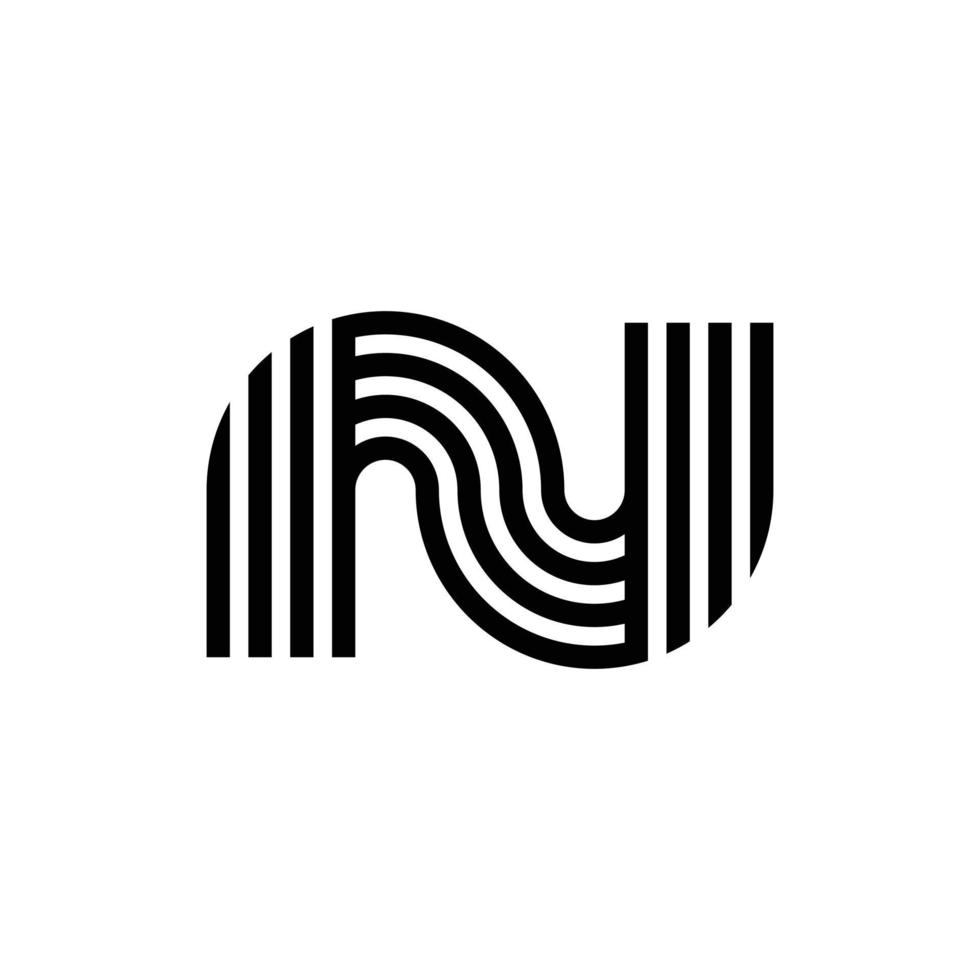 diseño moderno del logotipo del monograma de la letra n vector
