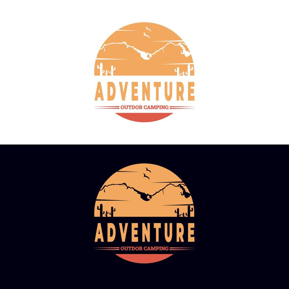 Mountain illustration, outdoor adventure . for greeting cards, posters and t-shirts printing. vector