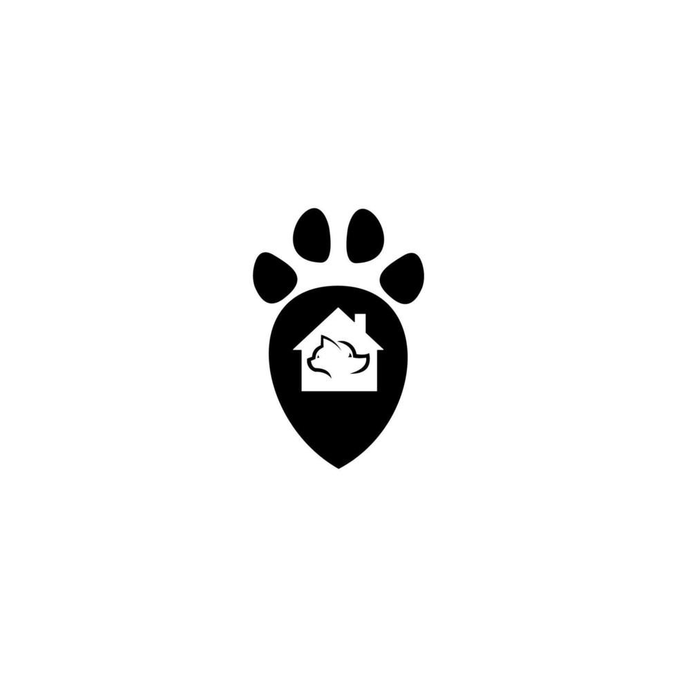 perro gato mascota casa tienda logo vector. Puede utilizar clínicas de animales, tienda de mascotas y veterinaria. vector