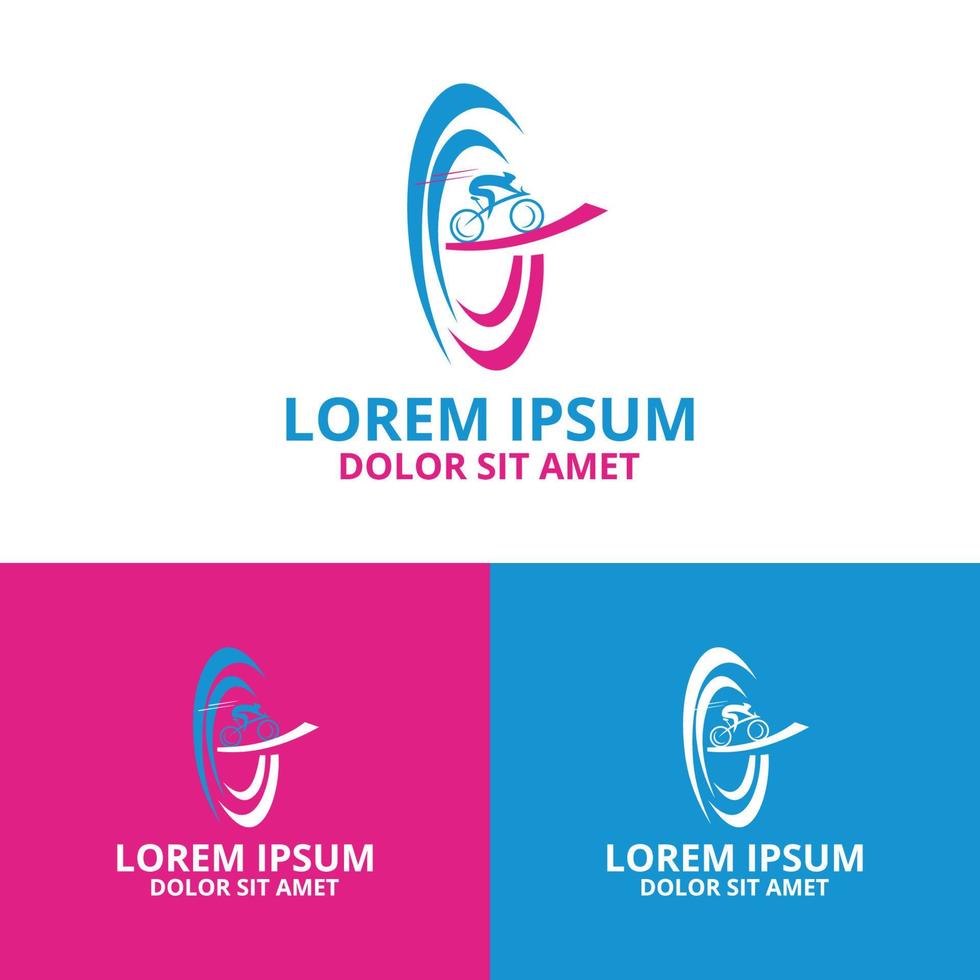 Vector bicycle labels, Cycle race.