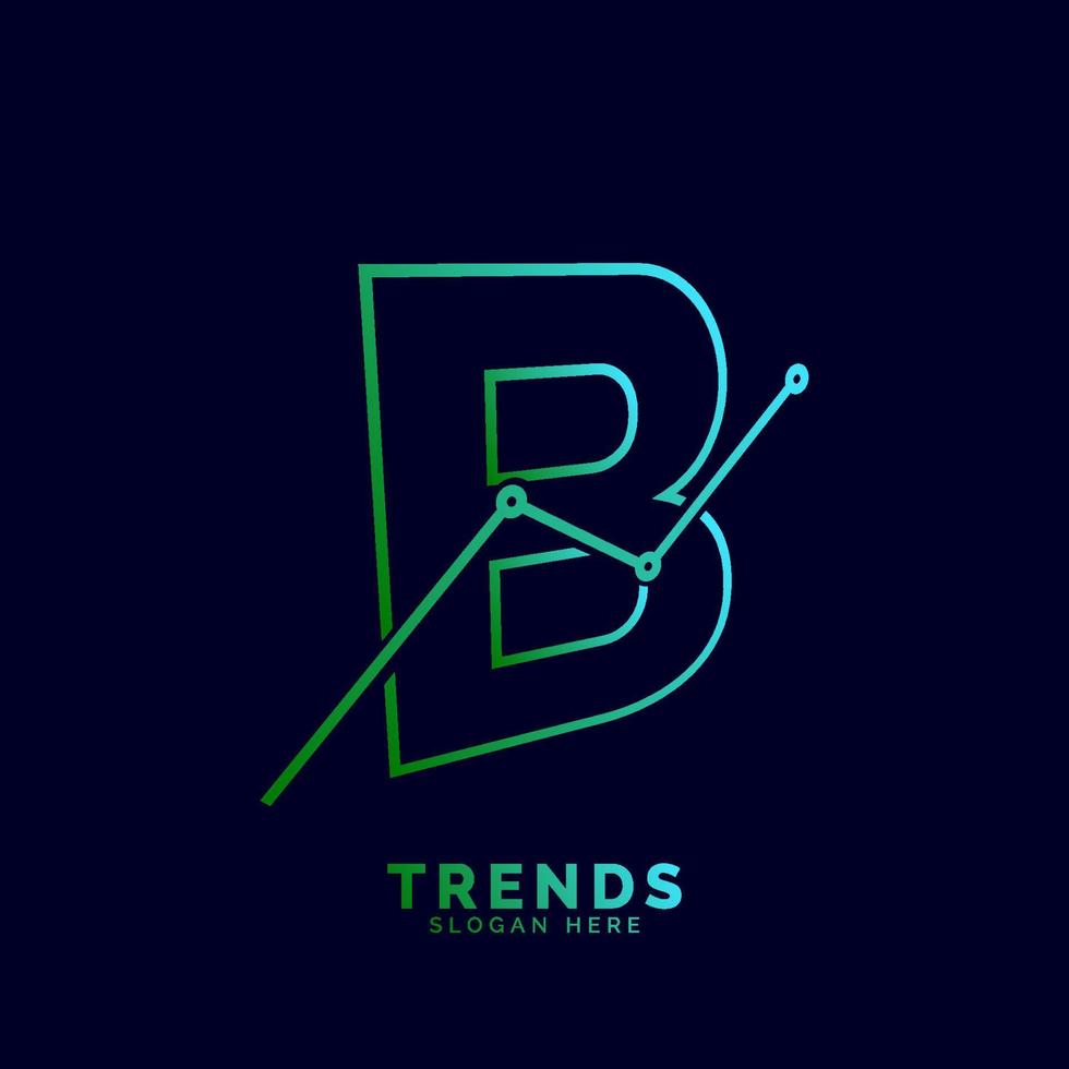 esquema dinámico letra b tendencias estadística vector logo diseño