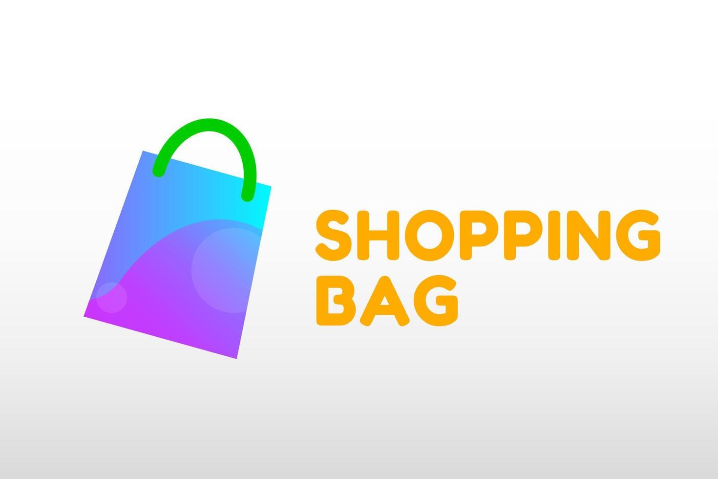 trendy gradient colorful shopping bag vector logo summer sale design element