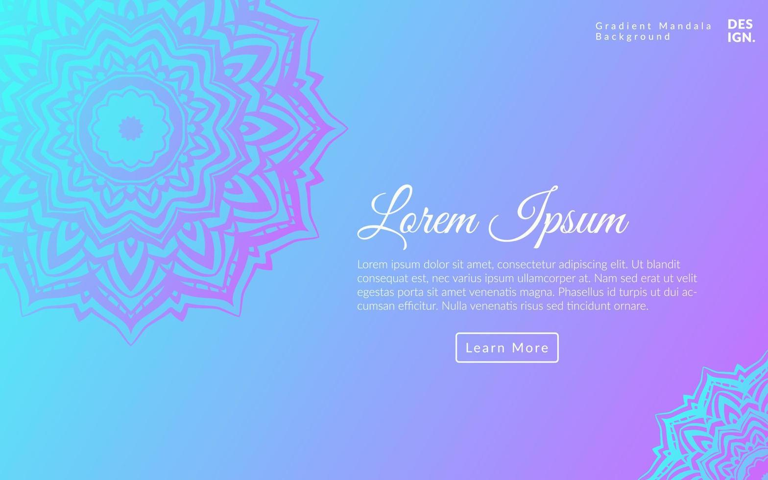gradient mandala art trendy background for web banner or landing page vector