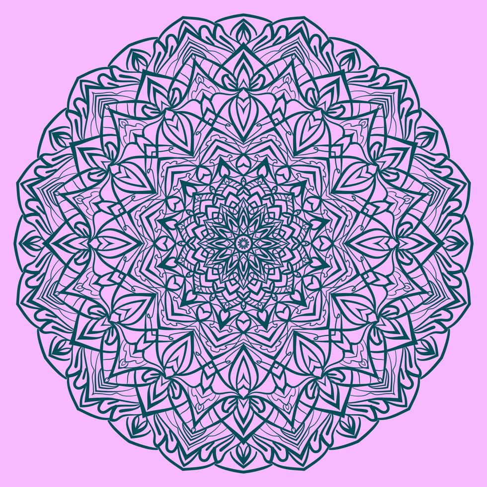 Mandala art circular trippy round decorative design for web or print element vector