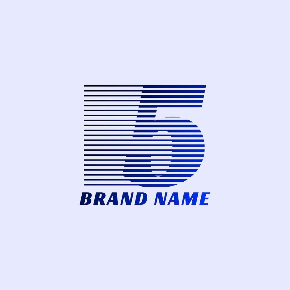 number 5 stripes professional corporate initials vector logo design