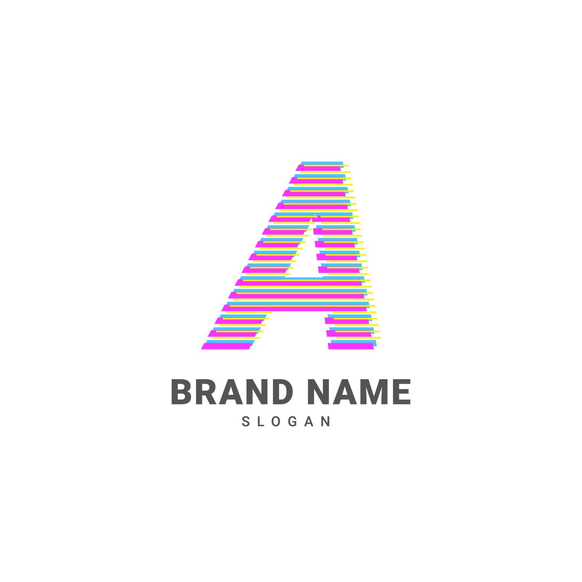 letter A optic illusion logo, trendy glitch alphabet brand 10840021