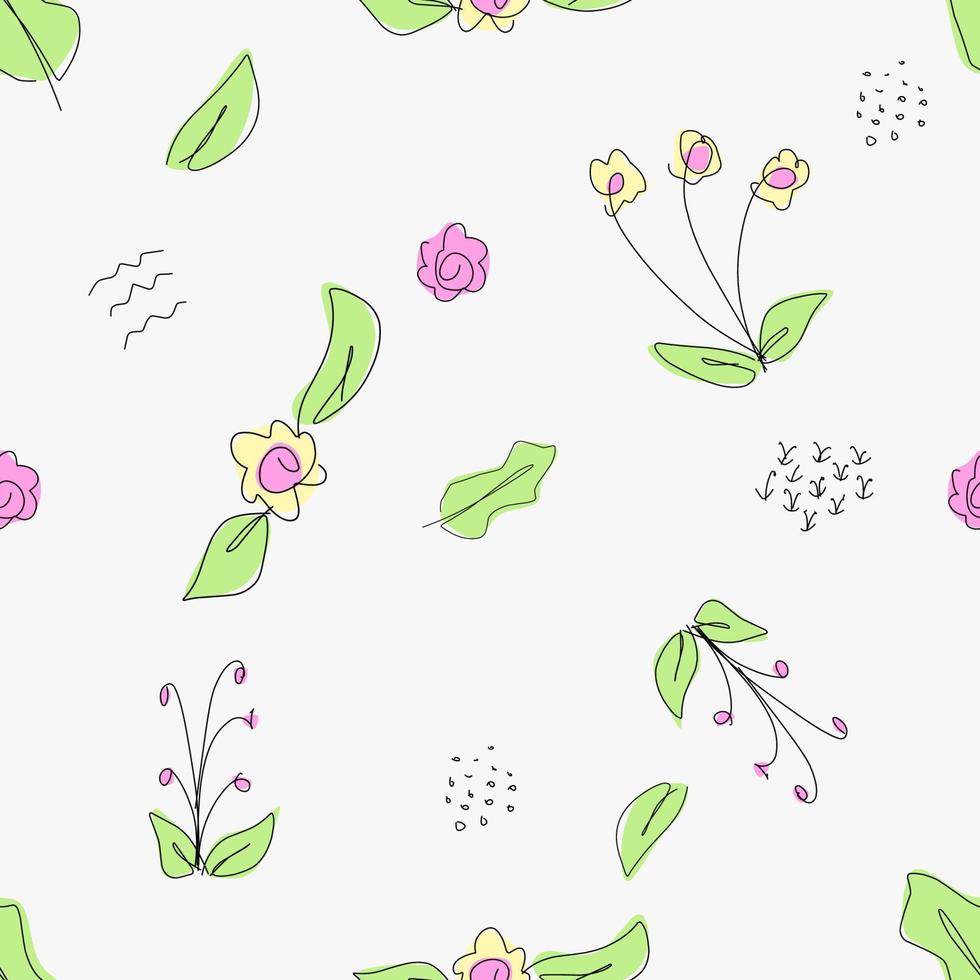 seamless pattern flower doodle background for web or print vector design element