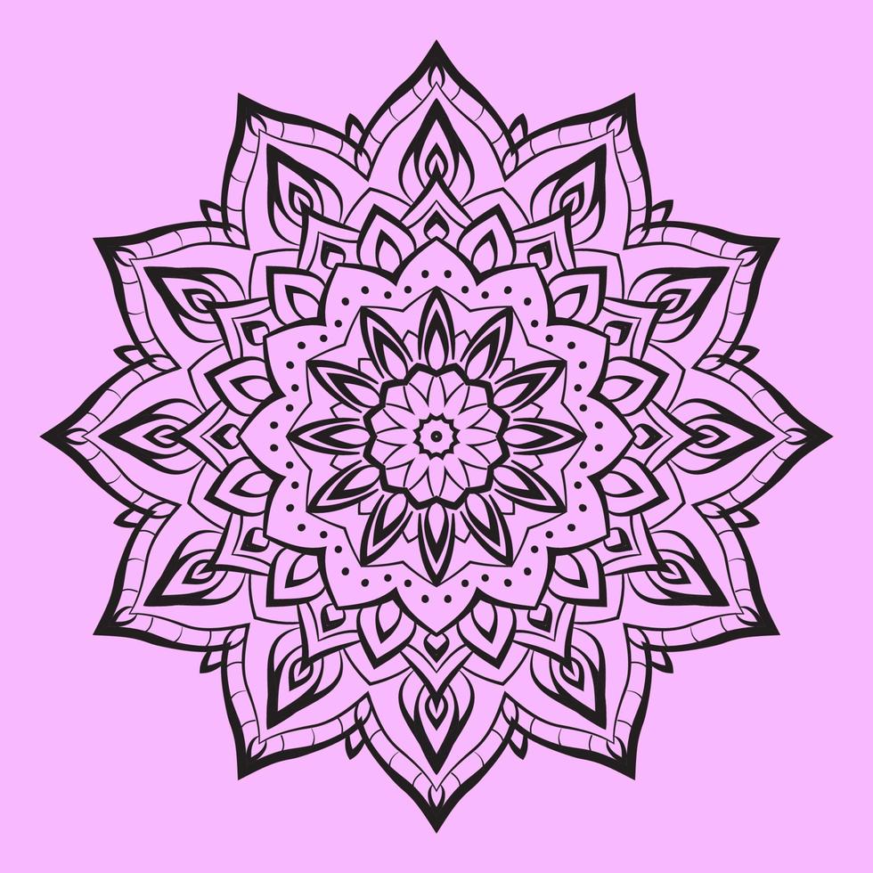 abstract mandala art with youth and soft color circular decoration for web or print vector design element