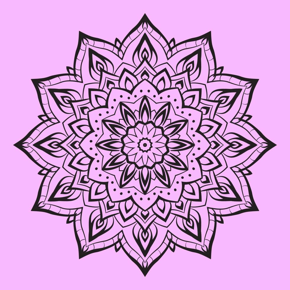 abstract mandala art with youth and soft color circular decoration for web or print vector design element