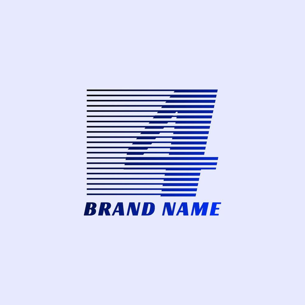 number 4 stripes professional corporate initials vector logo design