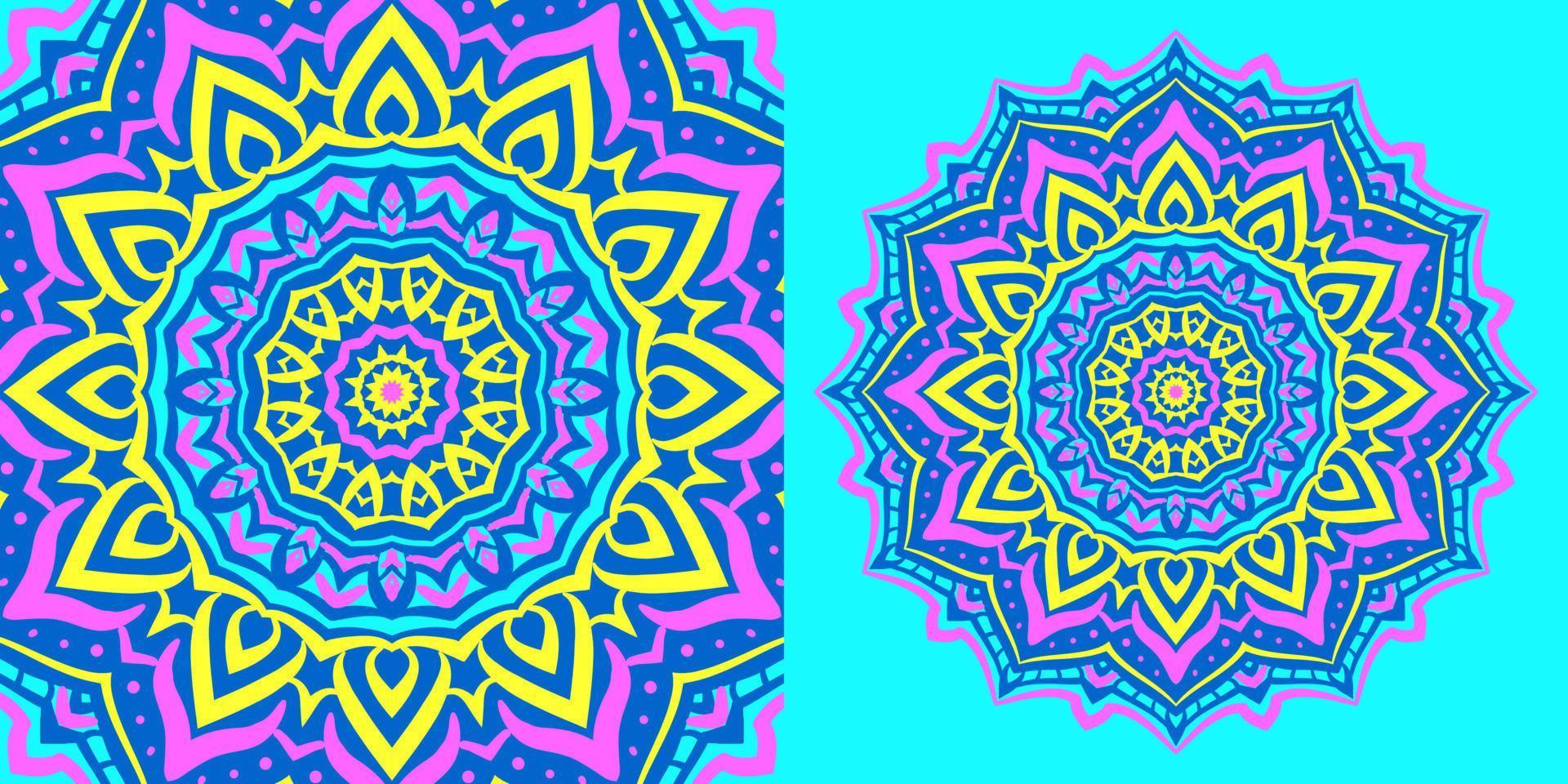 abstract mandala background psychedelic style round trippy vector design