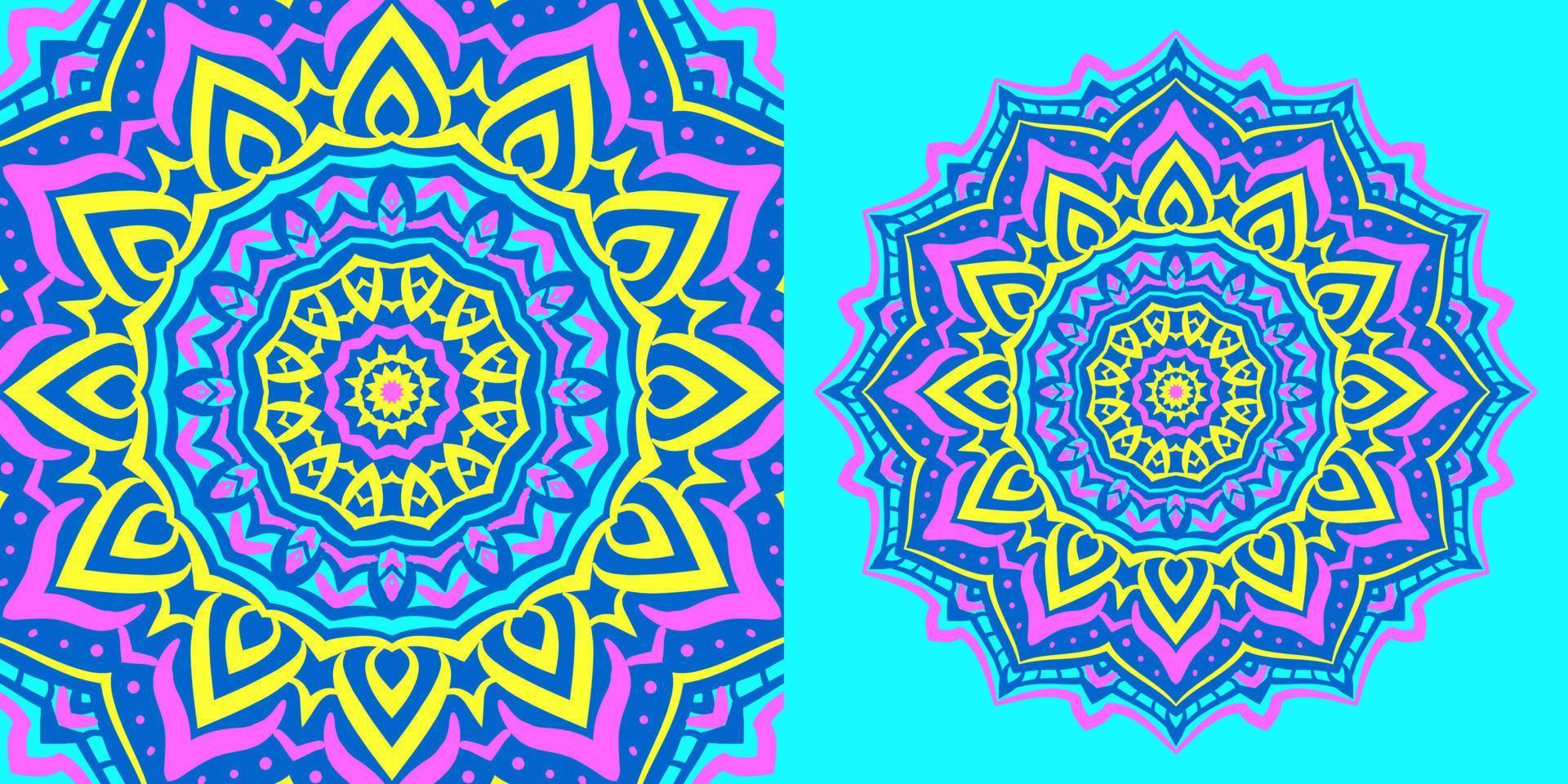 mandala abstracto fondo estilo psicodélico redondo trippy vector diseño