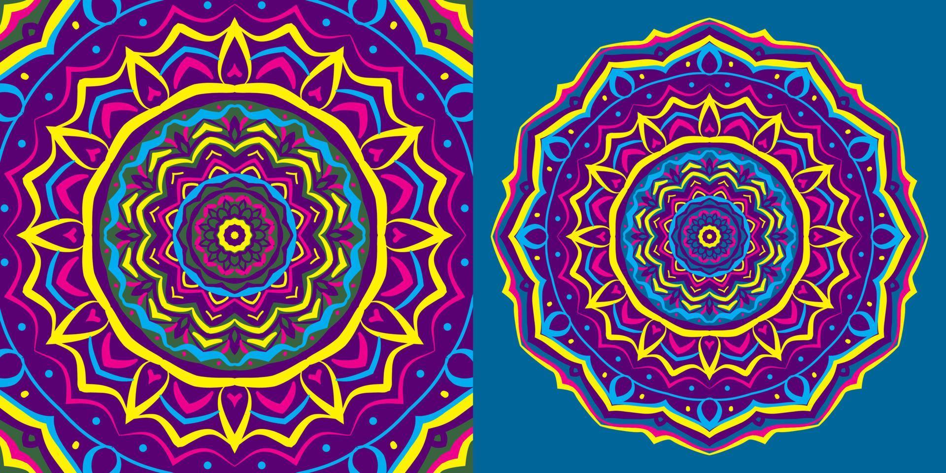 abstract mandala background psychedelic style round trippy vector design
