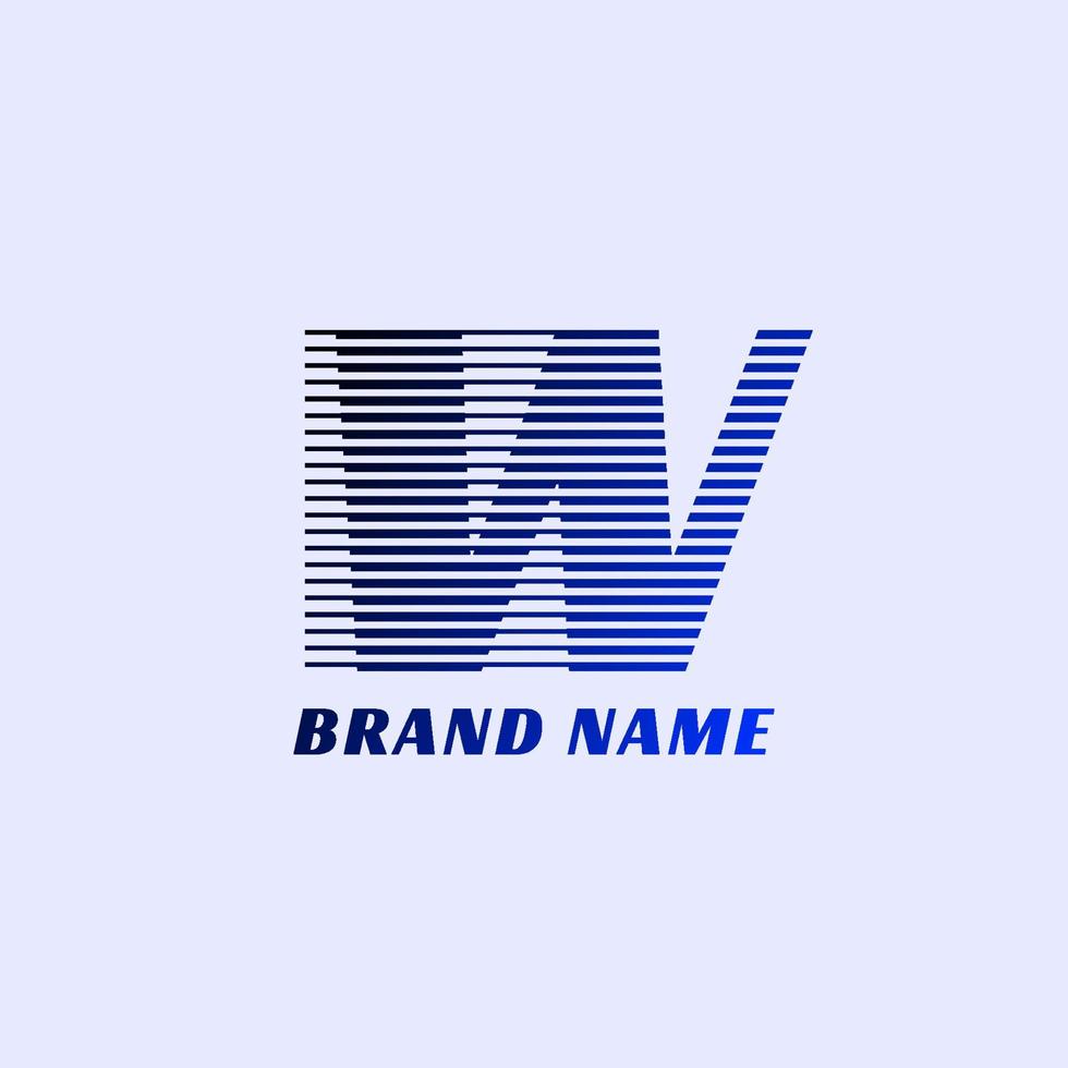 letter W stripes professional corporate initials vector logo design