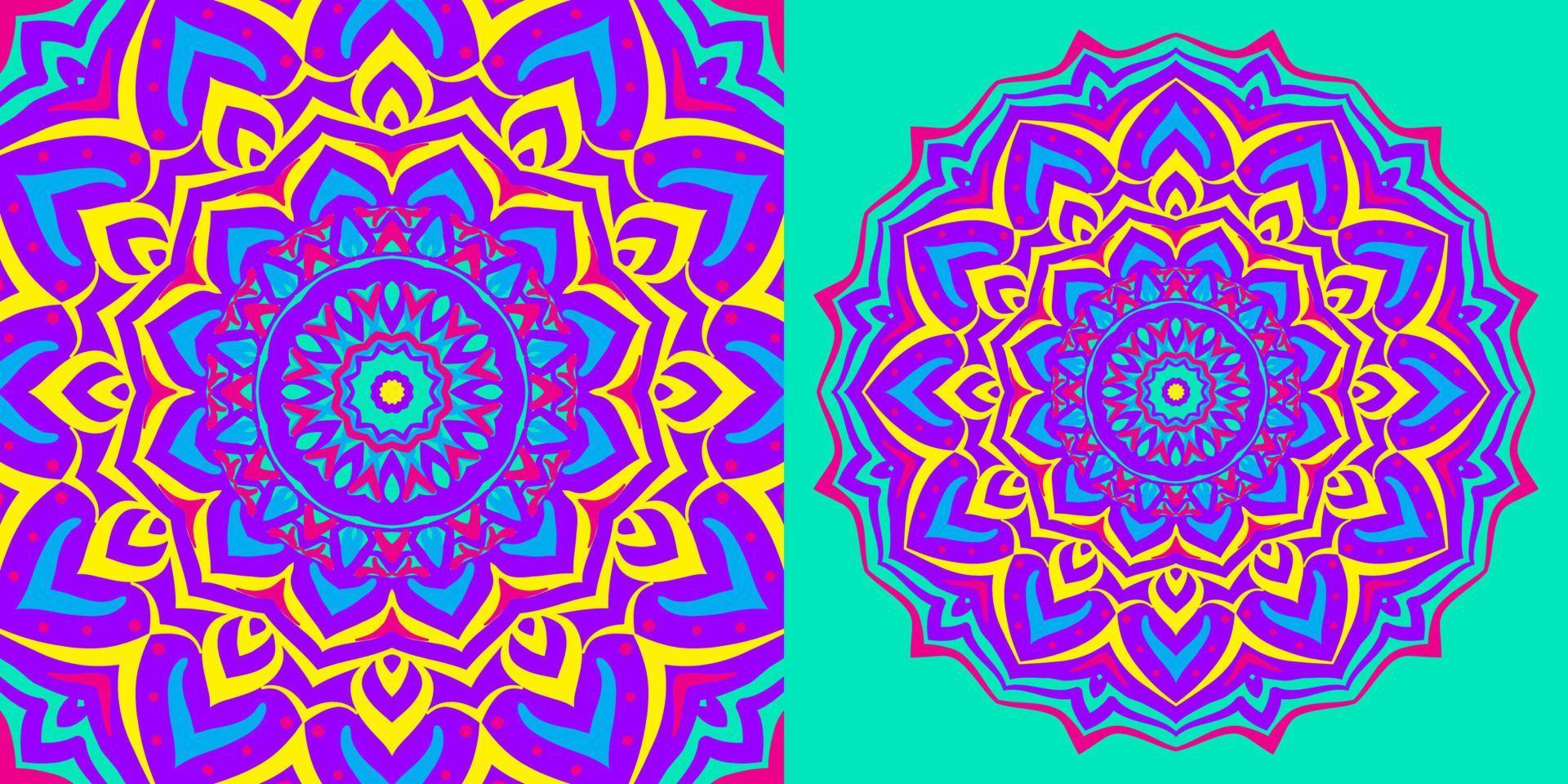 abstract mandala background psychedelic style round trippy vector design