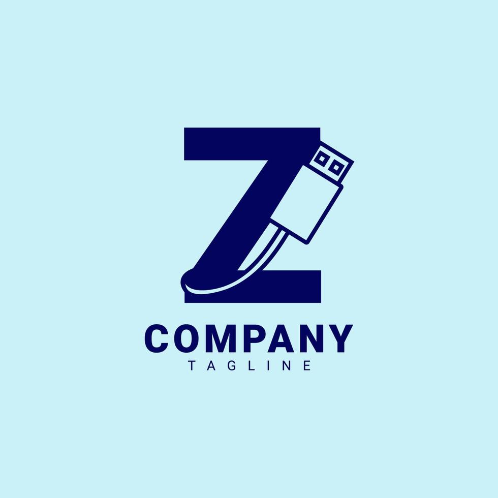 letter Z usb clean and professional vector logo design