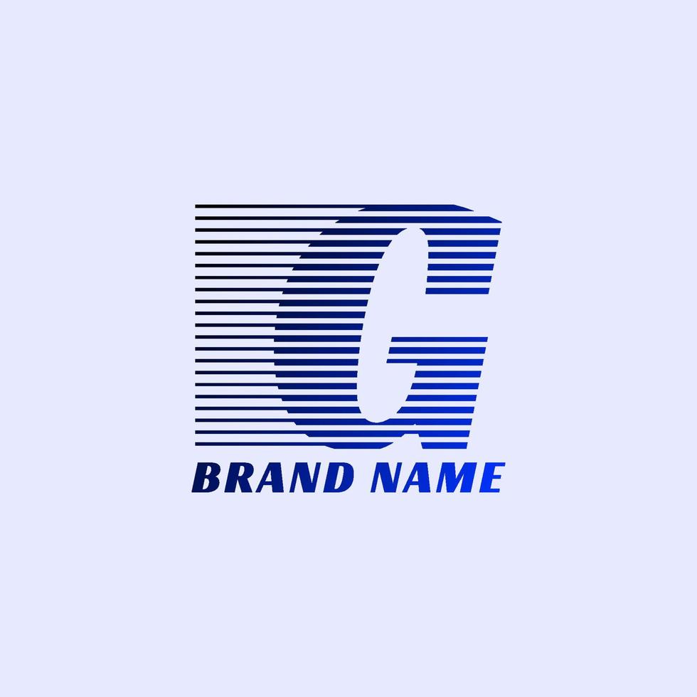 letter G stripes professional corporate initials vector logo design