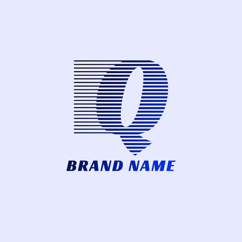 letter Q stripes professional corporate initials vector logo design