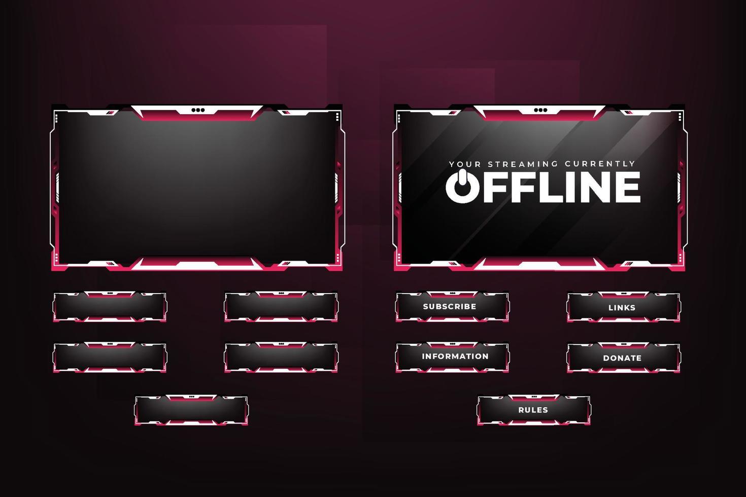 Premium Vector  Simple streaming overlay and screen interface