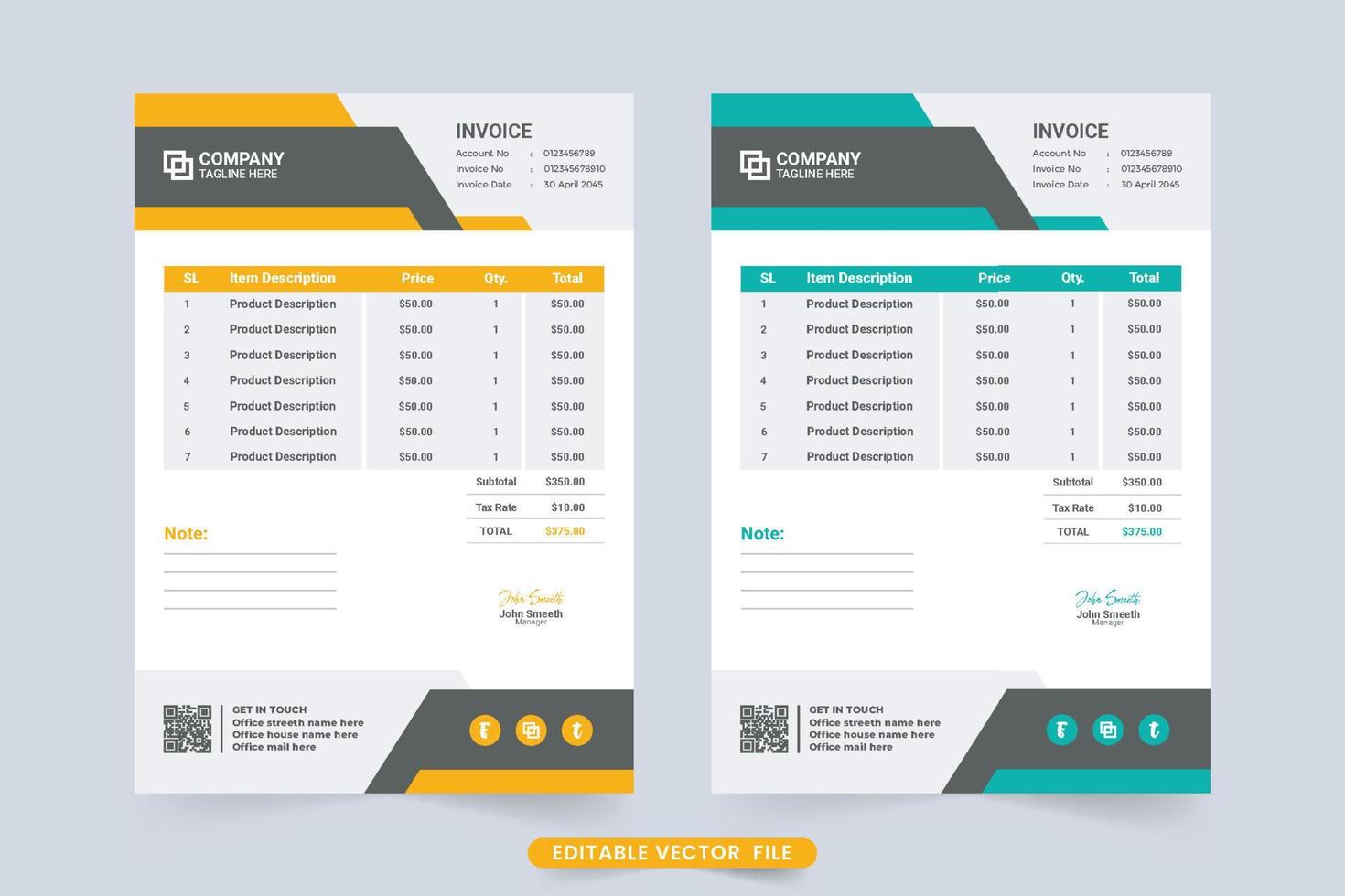 Creative payment receipt template design for corporate business. Print ...