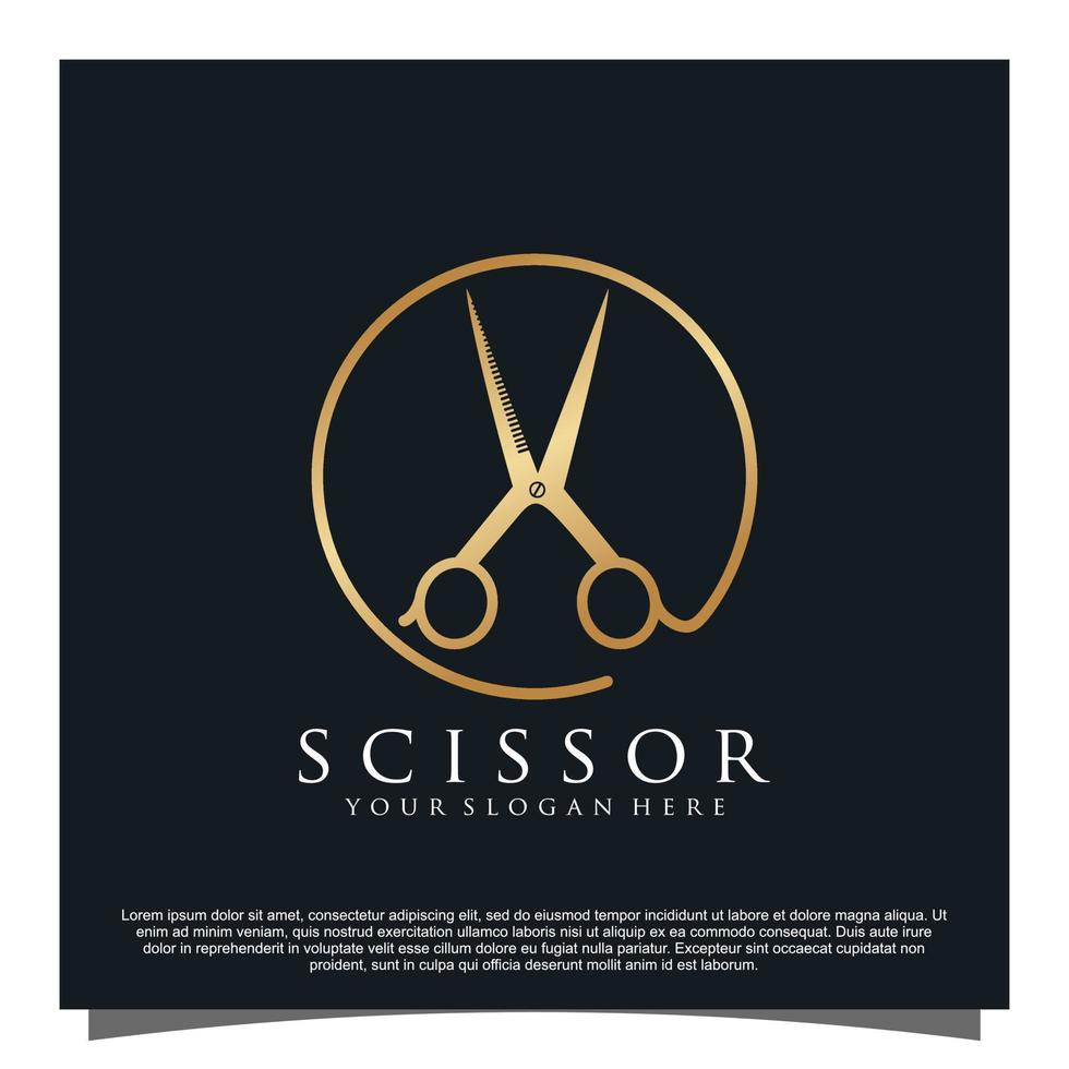 Scissor logo design Premium Vector