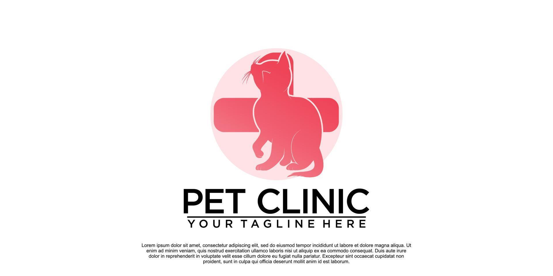 diseño de logotipo de clínica de mascotas con vector premium de estilo único creativo parte 2