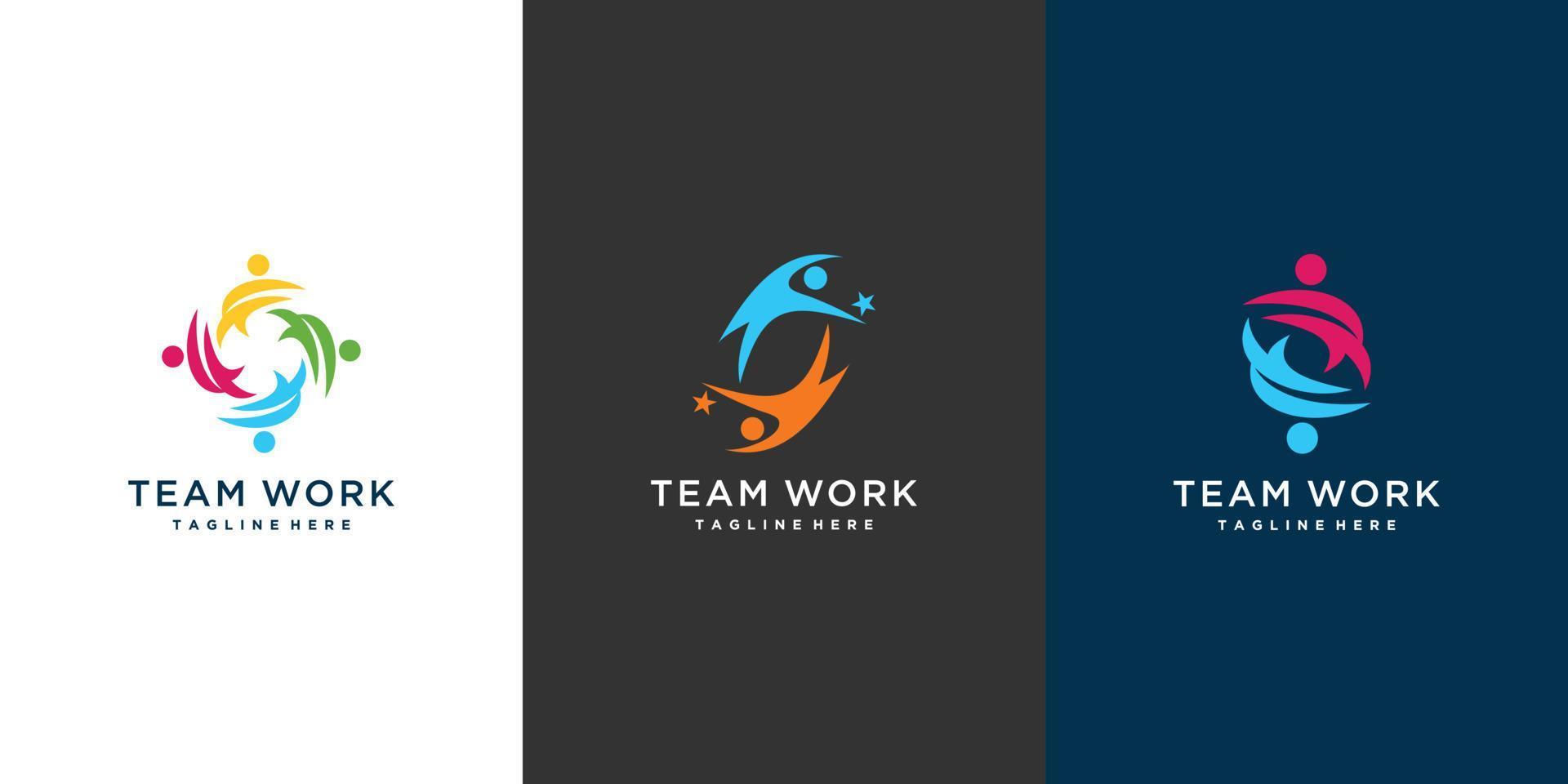 Community logo with creative concept premium vector