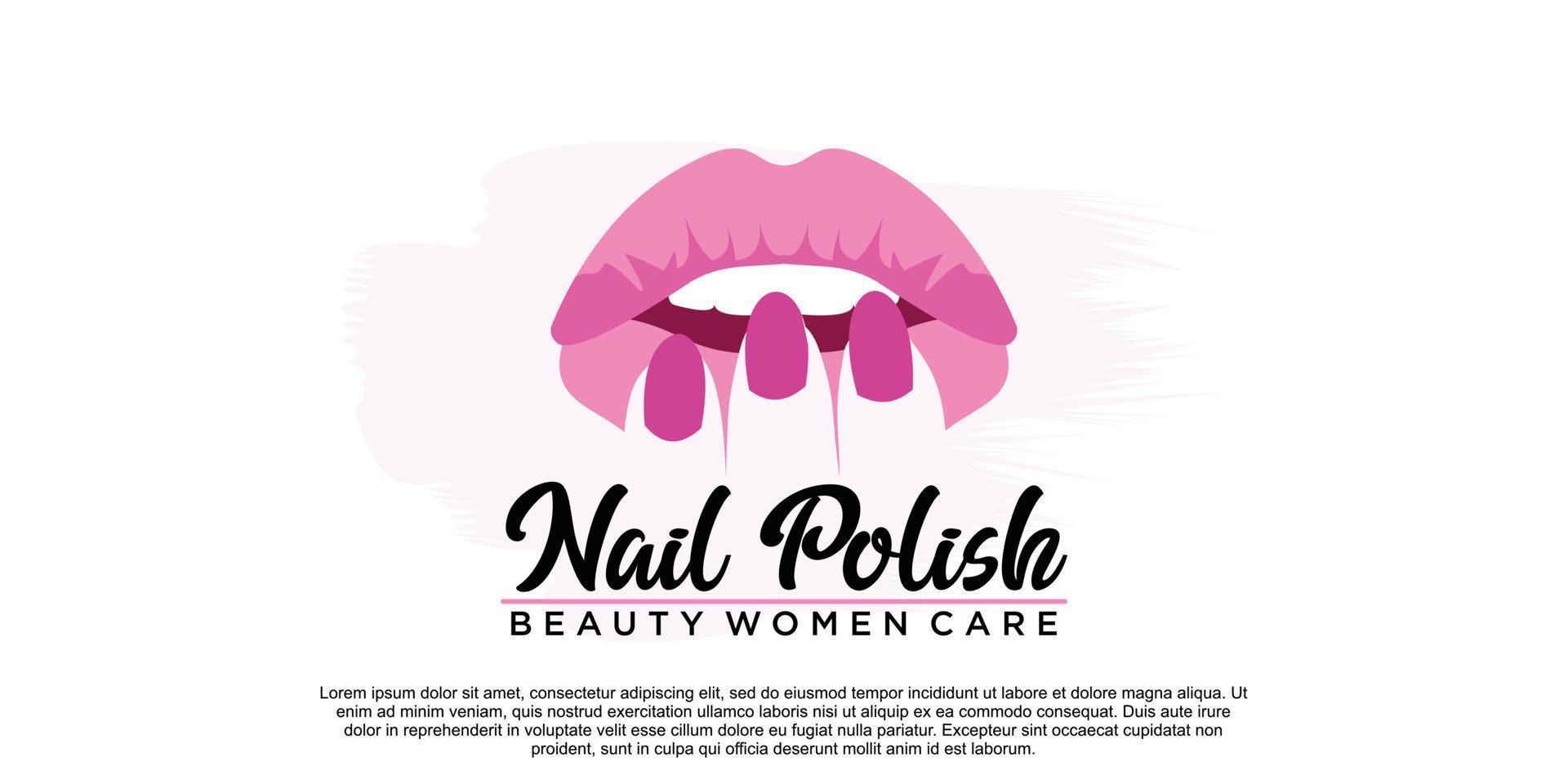 Nail polish logo design with creative concept Premium Vector part 1