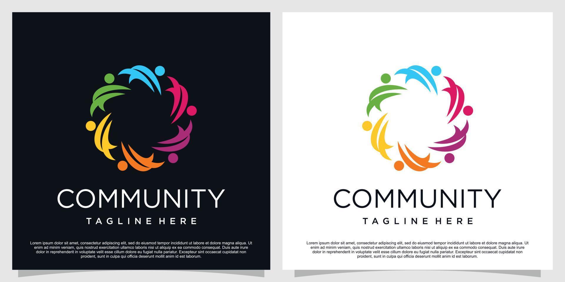 Community logo design with creative concept premium vector part 5