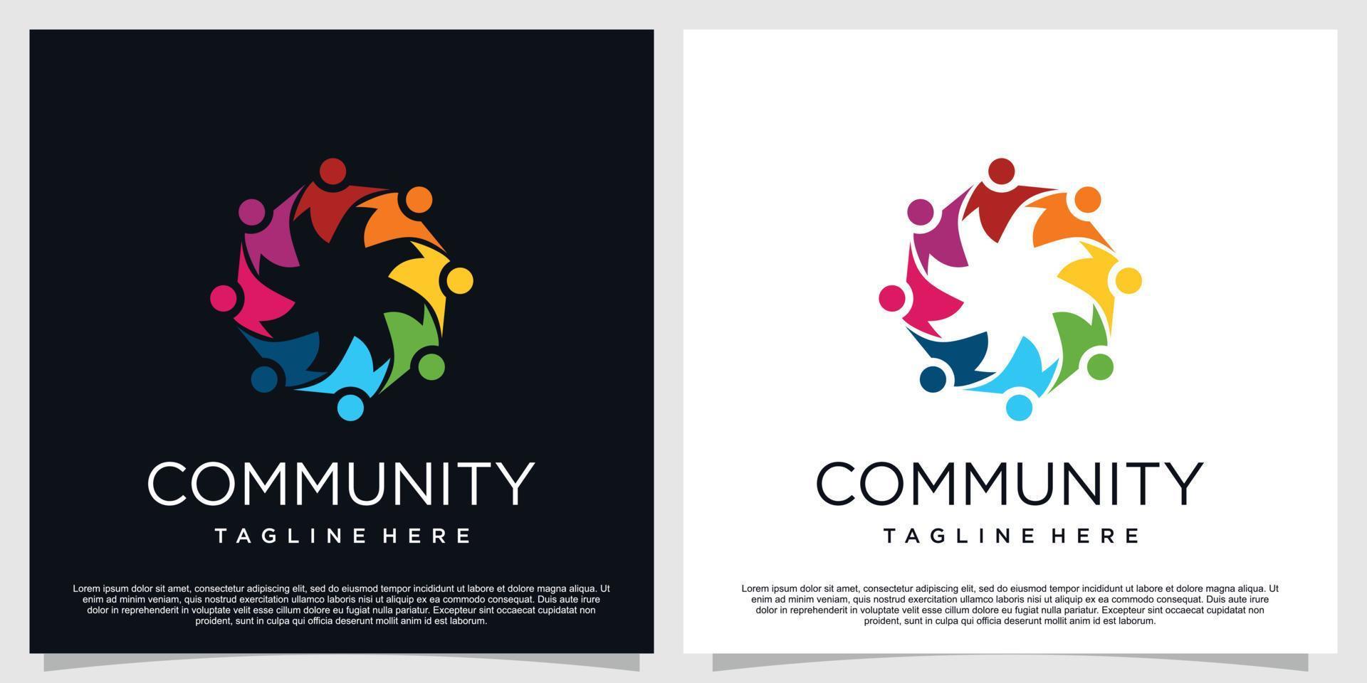 diseño de logotipo comunitario con concepto creativo premium vector parte 4