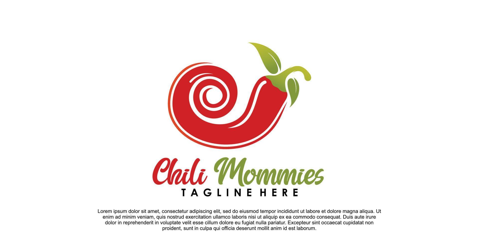 Chili Mommies logo design with creative concept Premium Vector part 1