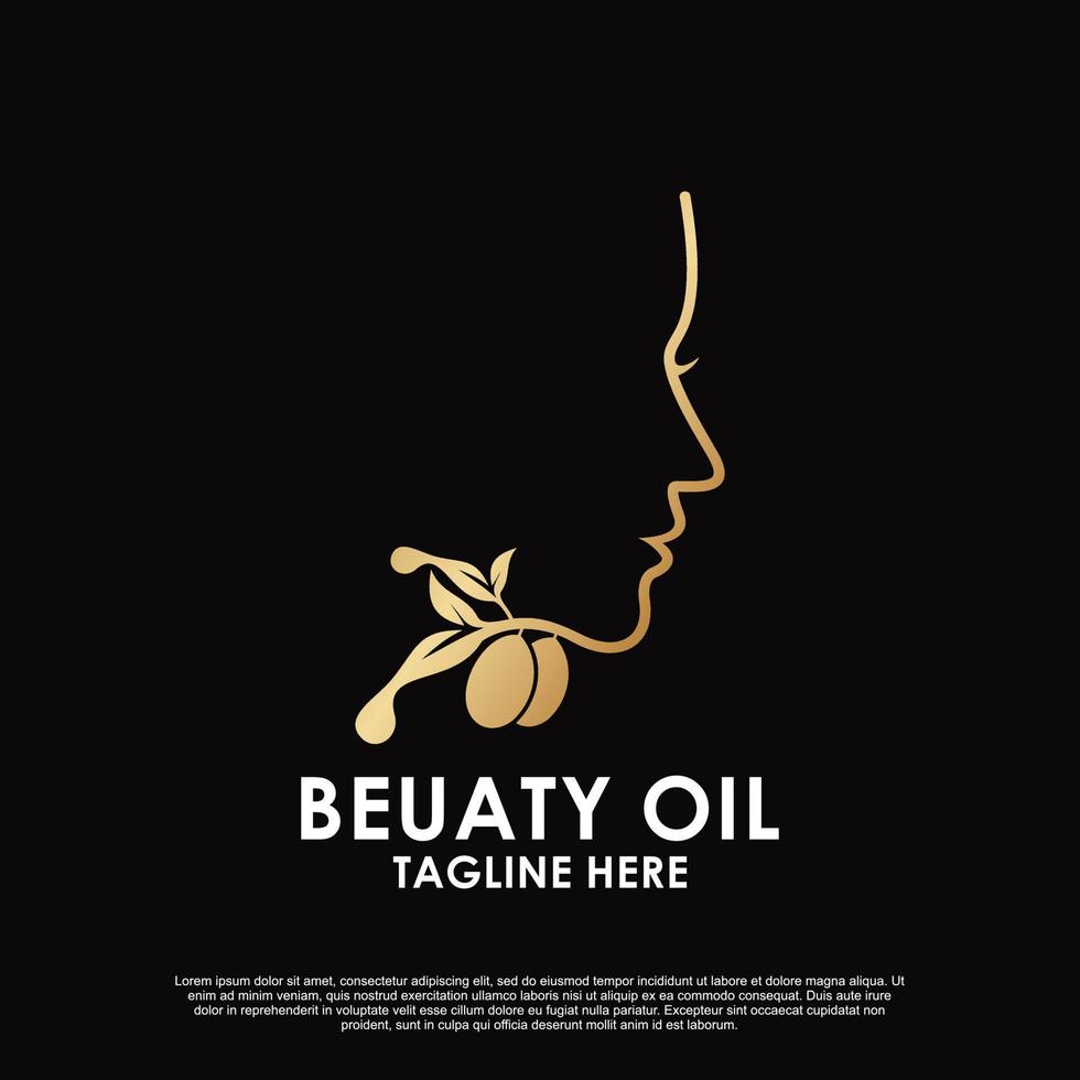 beauty oil logo design Premium Vector