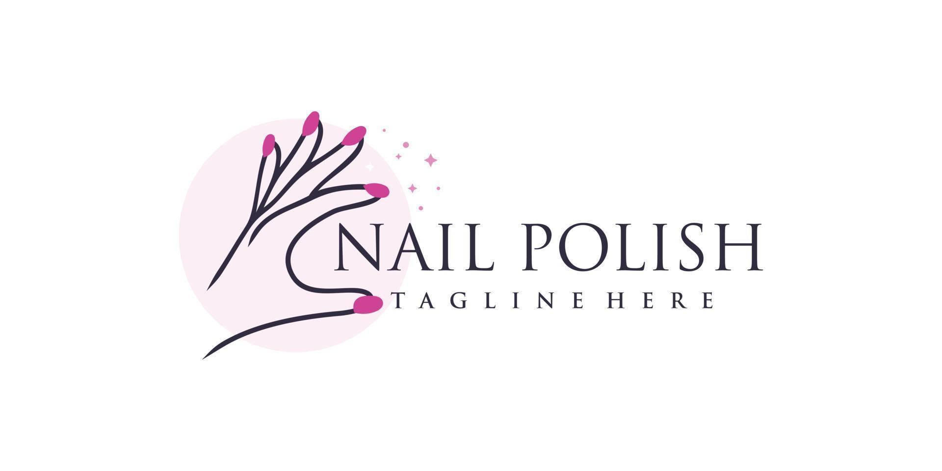 Nail polish vector icon for woman with modern creative logo design Premium Vector