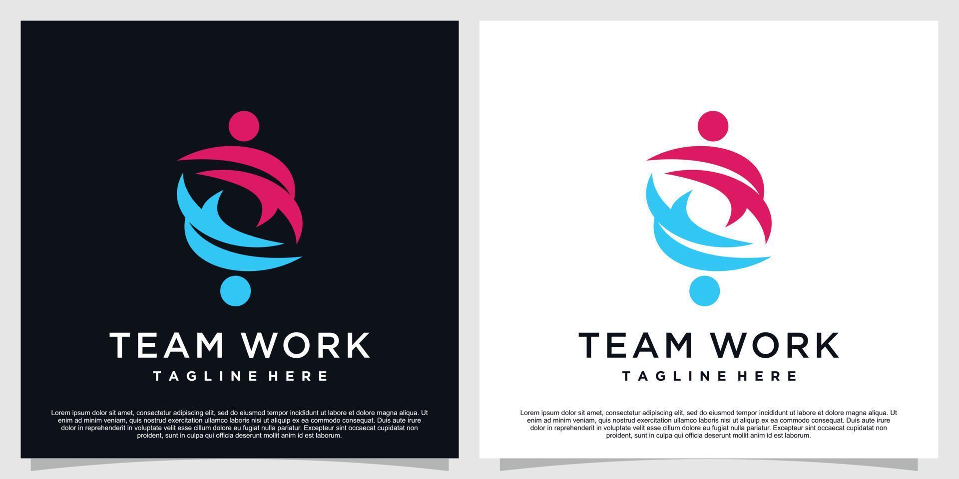 Team work logo design with creative concept premium vector part 3