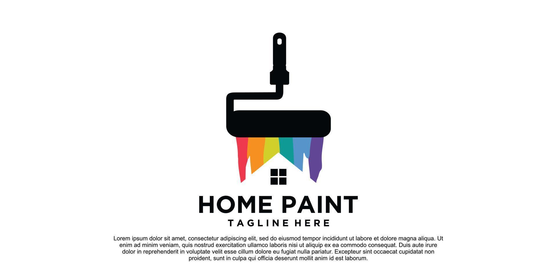 Paint house logo template isolated in white background Premium Vector