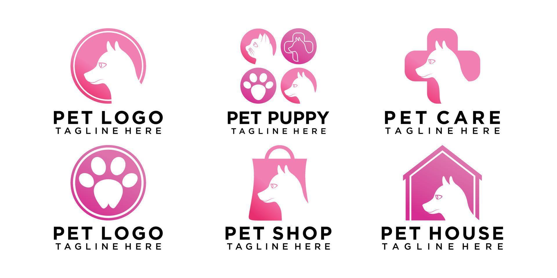 Pet logo design with creative unique style Premium Vector part 2