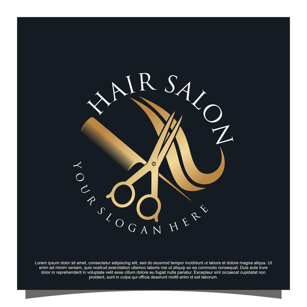 vector premium de diseño de logotipo de peluquería