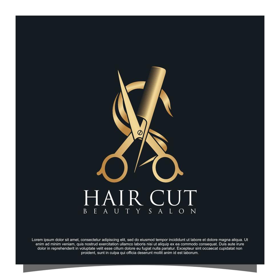 Hair cut logo design Premium Vector