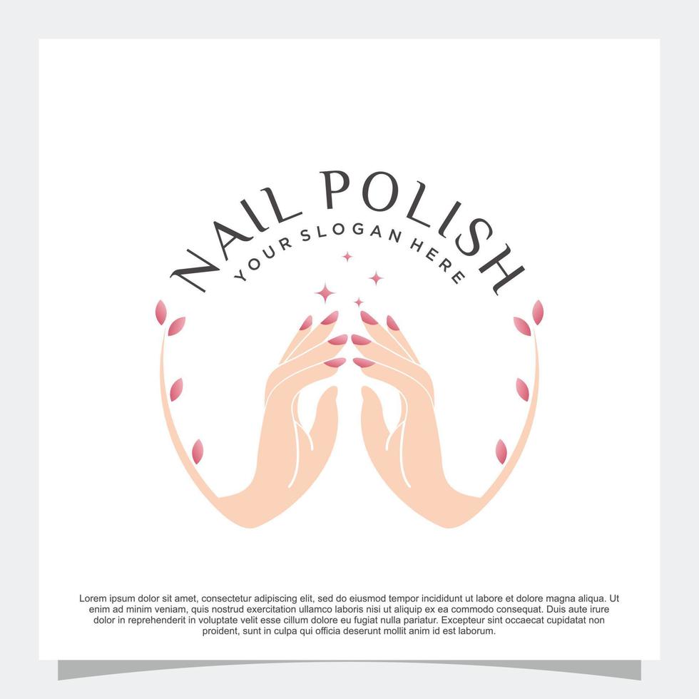 Nail polish logo design with modern concept and creative element Premium Vector