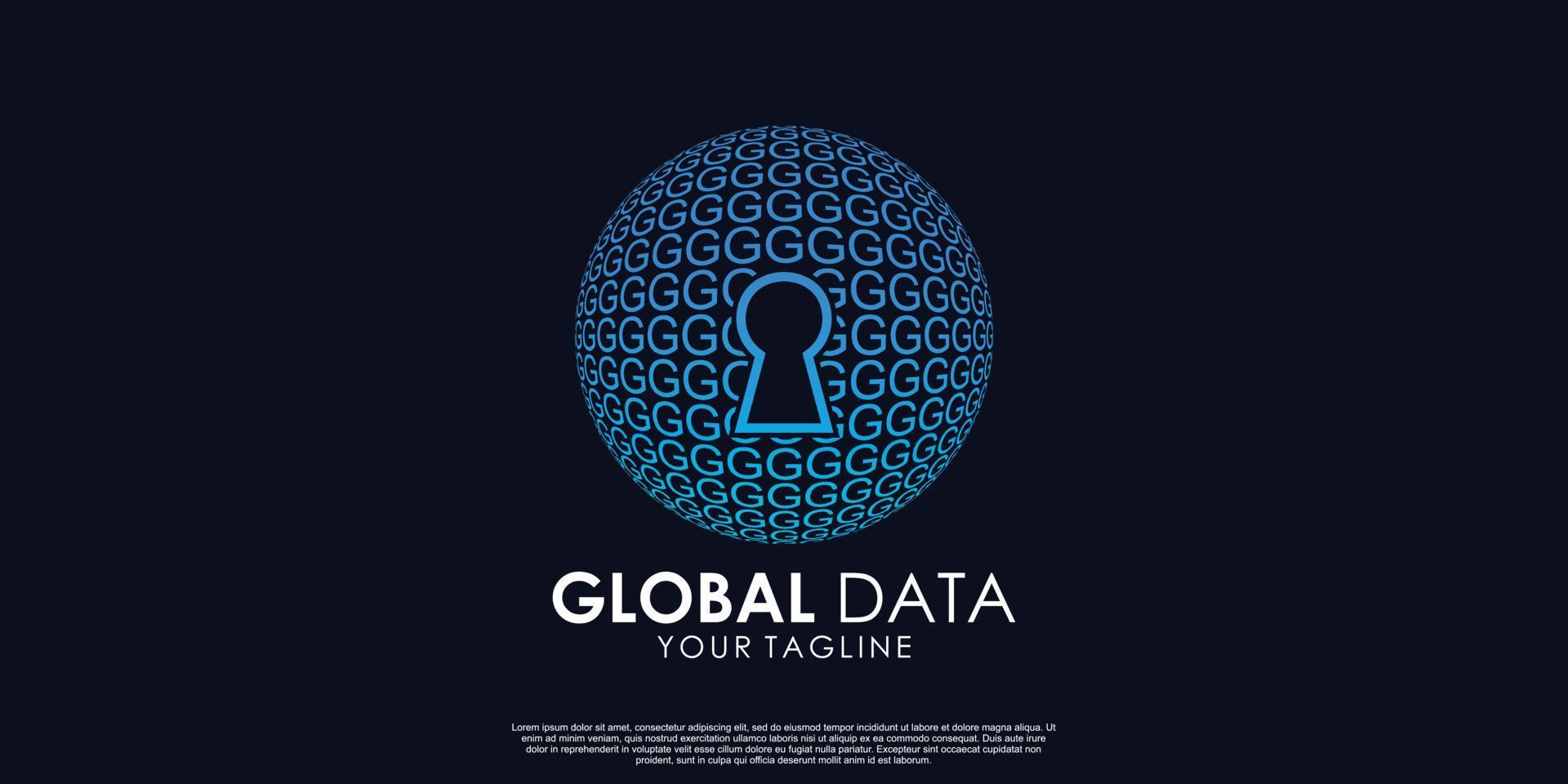 Global data logo design Premium Vector