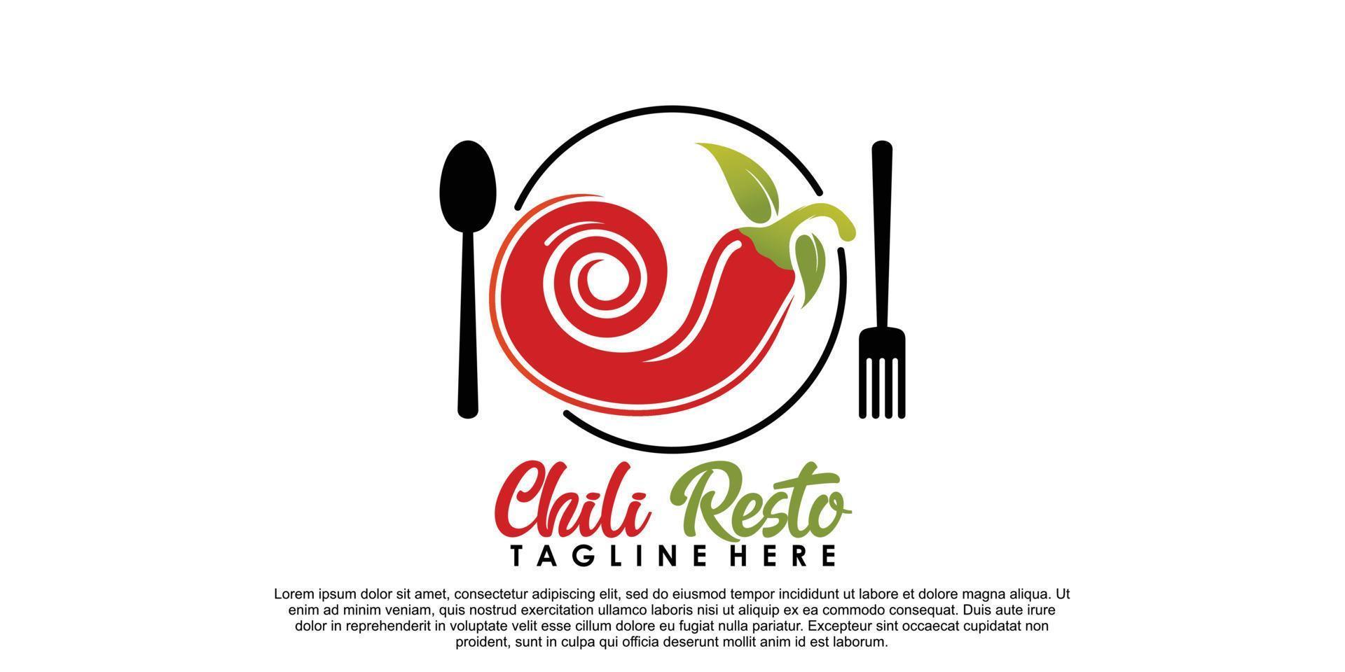 diseño de logotipo de chili resto con concepto creativo premium vector parte 2