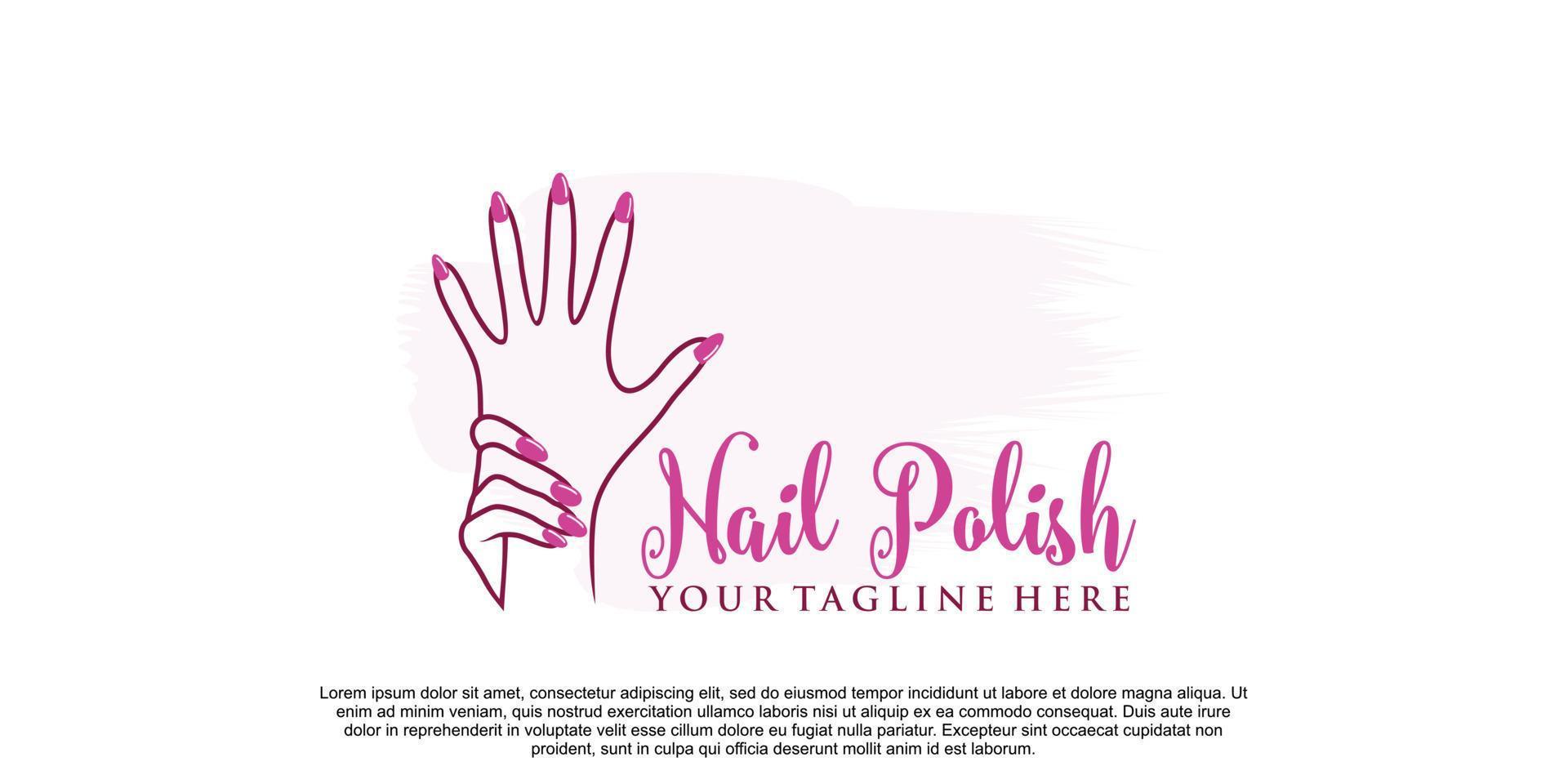 Nail polish logo design for manicure and pedicure with creative concept Premium Vector part 1