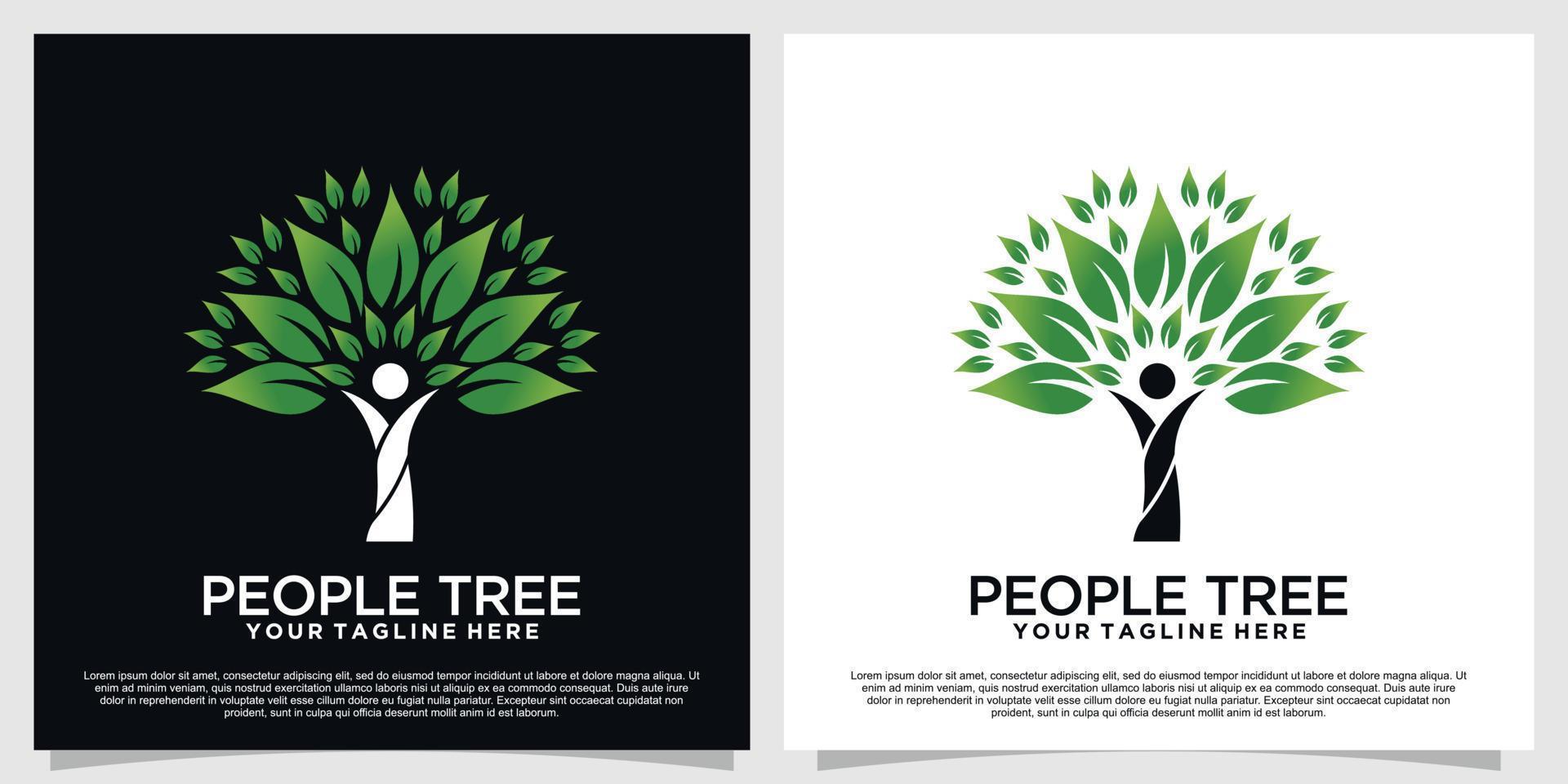 diseño de logotipo de árbol de personas vector premium único parte 2