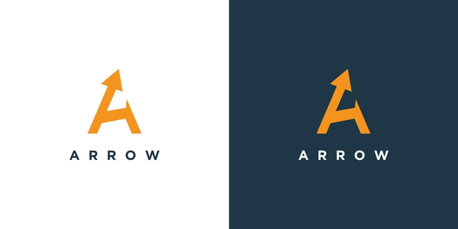 Arrow logo with simple and modern concept Premium Vector