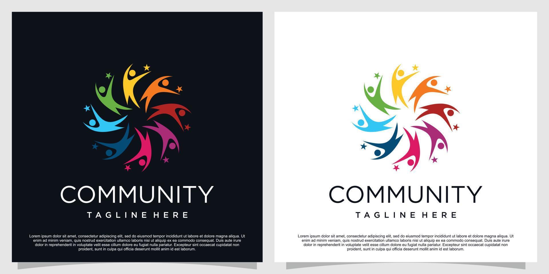 Community logo design with creative concept premium vector part 6