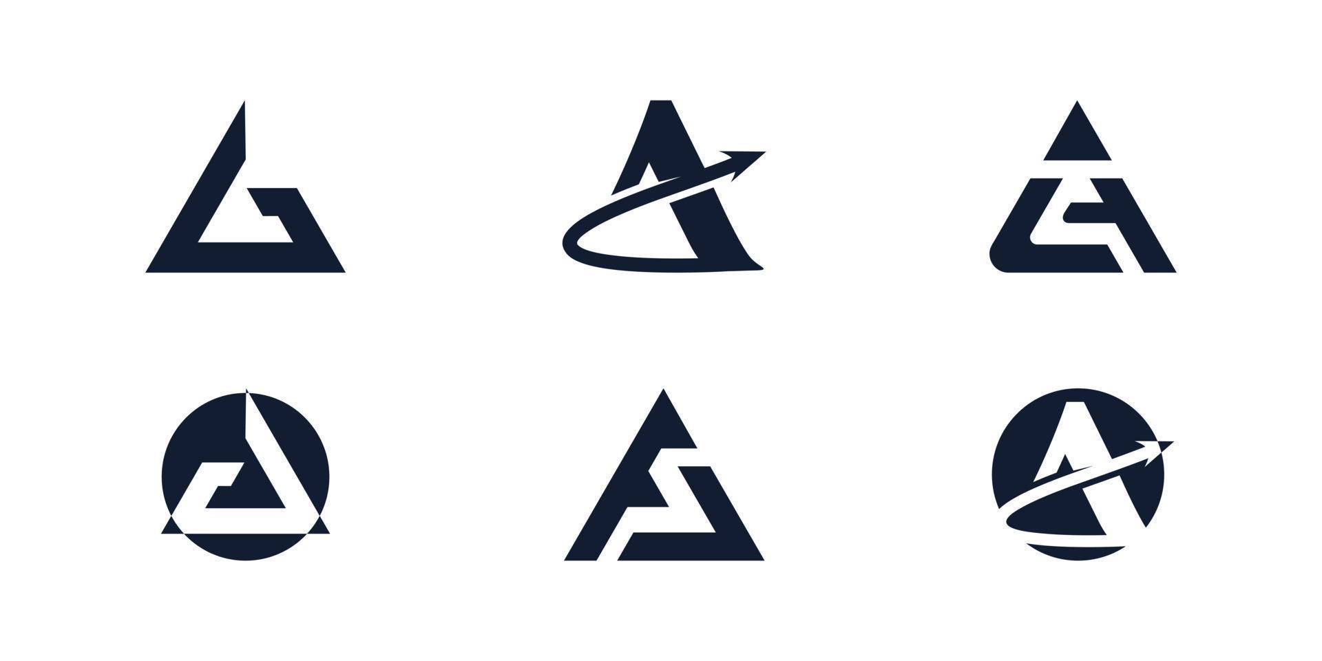 Set of letter A icon logo design Premium Vector