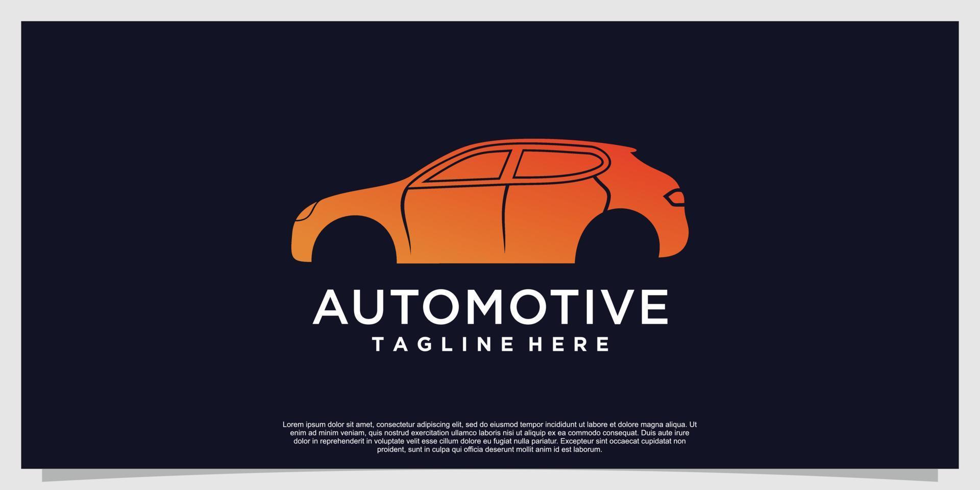 diseño de logotipo de automóvil automotriz con vector premium de concepto